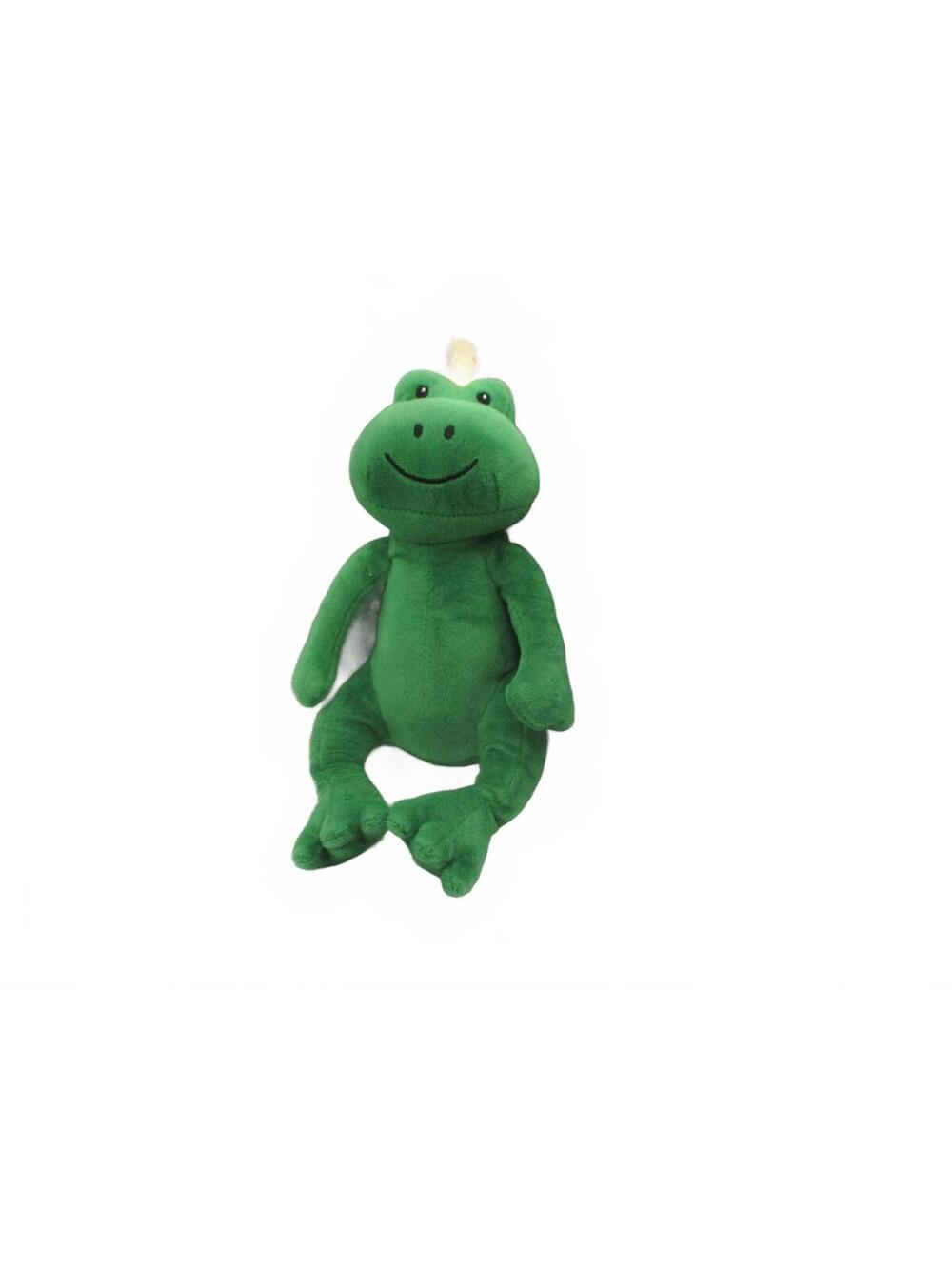 Okie Dokie Frog Prince Plush 12" Green Stuffed Animal King Crown Crinkle Lovey